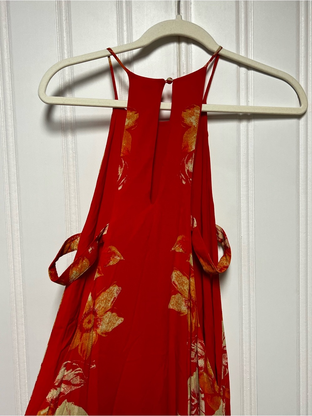 Free People Small Tropical Floral Open Back Halter Maxi Dress Boho Resort - Picture 8 of 9